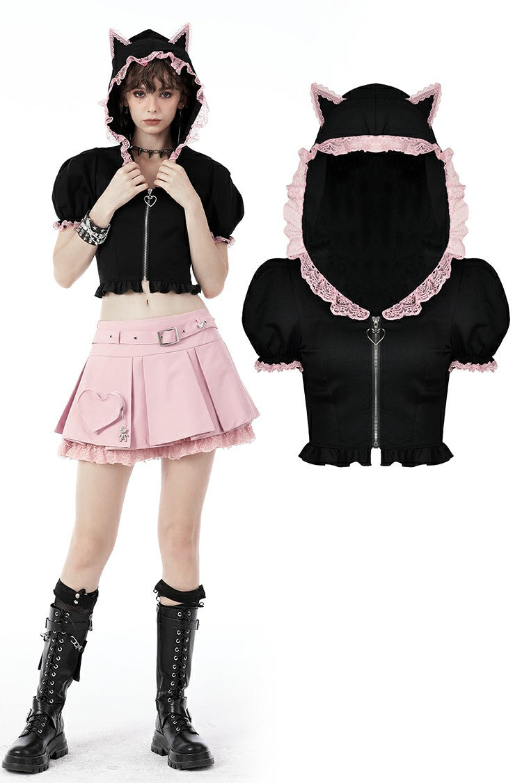 Cat Haunt Zipper Top